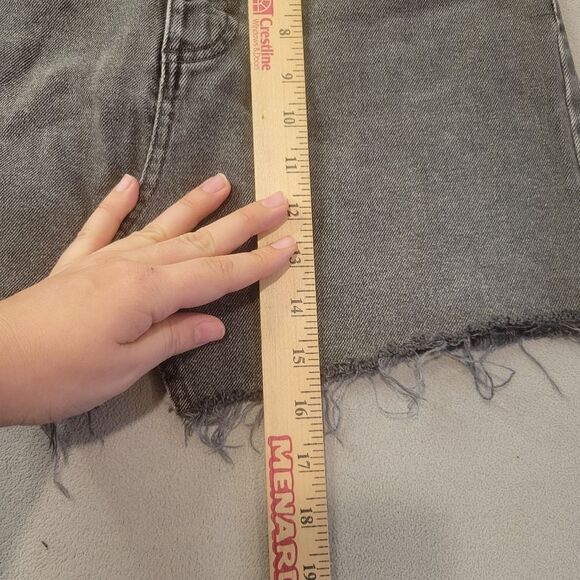 ZARA Black Washed Mini Denim Jean Skirt Small - Picture 4 of 7